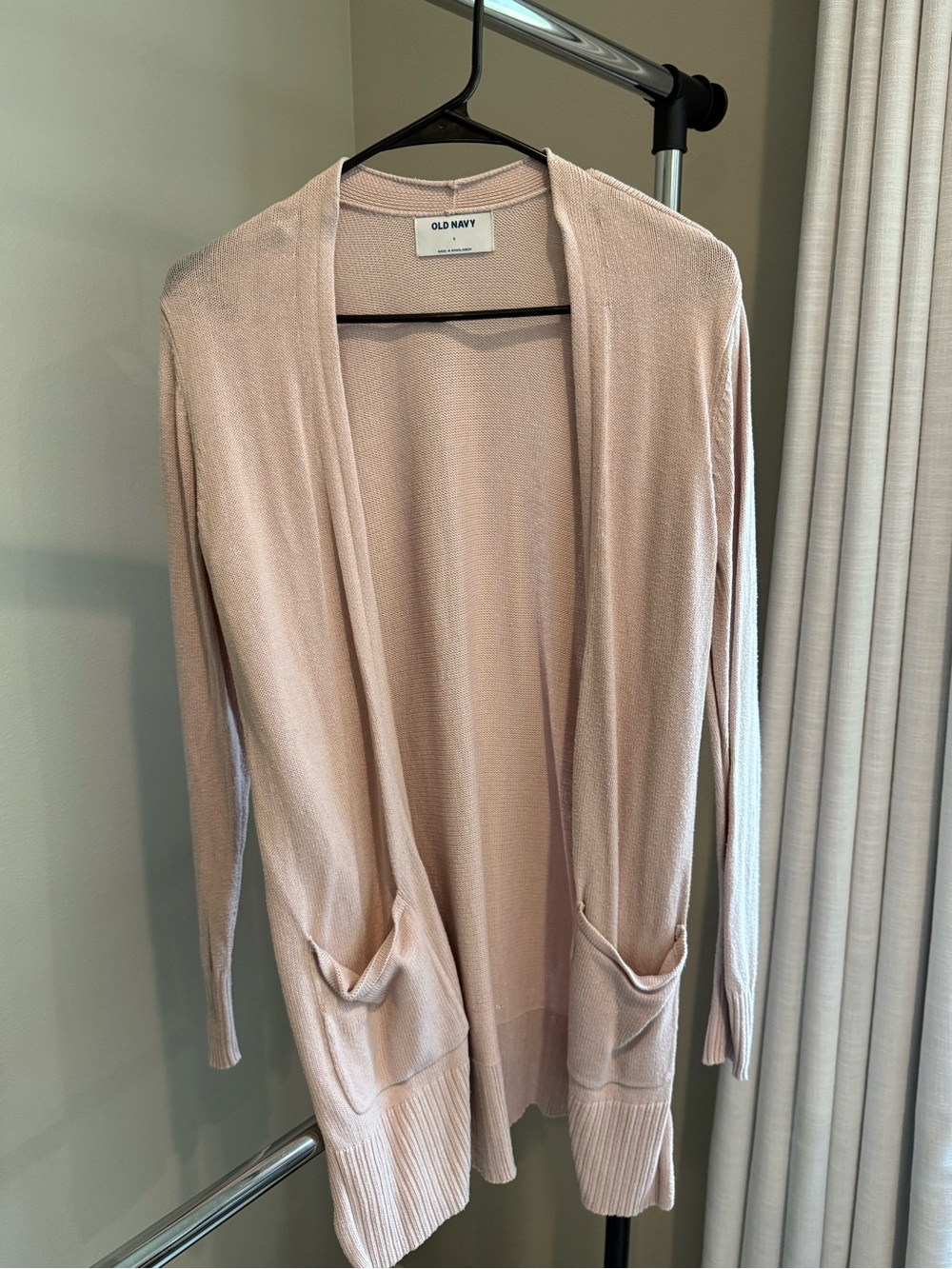 Old Navy Blush Pink Open-Front Women's Cardigan with Pockets